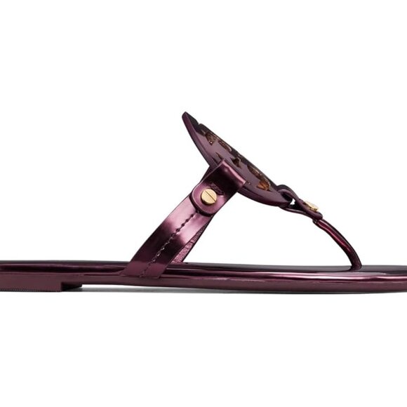 NIB Tory Burch Miller Thong Sandals Metallic Merlot US 7 7.5 8 8.5 9 10 AUTHENTC - Picture 9 of 10